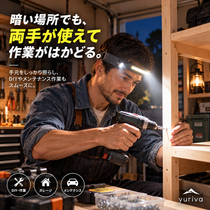 暗い場所でも作業がはかどる！両手が使えるLEDヘッドライト